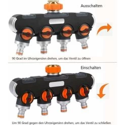Distributeur D'eau à 4 Voies Distributeur D'eau 3/4 Et 1/2 Pouce Avec Adaptateur De Robinet Pour Minuterie D'arrosage De Jardin Et Tuyau D'arrosage, Débit D'eau Réglable Et Verrouillable 11 Distributeur D'eau à 4 Voies Distributeur D'eau 3/4 Et 1/2 Pouce Avec Adaptateur De Robinet Pour Minuterie D'arrosage De Jardin Et Tuyau D'arrosage, Débit D'eau Réglable Et Verrouillable -Piscine Soldes 66965000 5