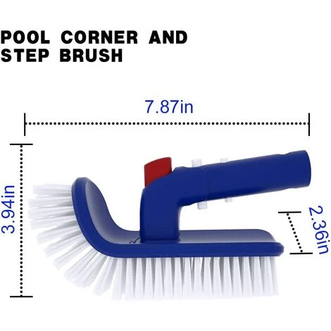1 Pi��ce Balai De Piscine Pour Marchepied Et Coin De Piscine, Brosse De Rotation �� 180 Des, Pour Piscine Hors-sol Et Enterr��e, Spas Et Bains �� Remous, Poils Fins 5 1 Pi��ce Balai De Piscine Pour Marchepied Et Coin De Piscine, Brosse De Rotation �� 180 Des, Pour Piscine Hors-sol Et Enterr��e, Spas Et Bains �� Remous, Poils Fins – Image 3