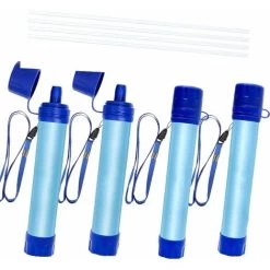 GP 4 Ensembles Purificateurs D'eau Portables, Filtre Purification D'eau Survie Sauvage D'urgence En Plein Air, Adapté Au Camping, À La Randonnée, À L'eau Potable De Vacances