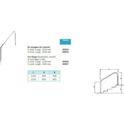 Astral Main Courante Avec Platine à Visser X2 Longueur 1524mm 7 Astral Main Courante Avec Platine à Visser X2 Longueur 1524mm -Piscine Soldes 69558749 3