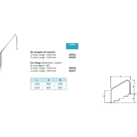 Astral Main Courante Avec Platine à Visser X2 Longueur 1524mm 5 Astral Main Courante Avec Platine à Visser X2 Longueur 1524mm – Image 3