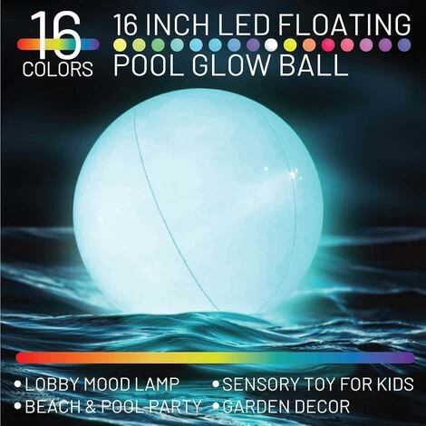Jouets De Piscine - Ballon De Plage LED Avec Télécommande - 16 Couleurs De Lumières Et 4 Modes D'éclairage, 1PCS 6 Jouets De Piscine - Ballon De Plage LED Avec Télécommande - 16 Couleurs De Lumières Et 4 Modes D'éclairage, 1PCS – Image 4