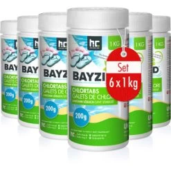 6 X 1 Kg Bayzid Galets De Chlore Lent (200g)