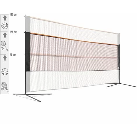Filet Sur Pied Multisport, Mobile, 3 Hauteurs 75/125/150cm Tennis, Soccer Tennis, Badminton, Volley Junior. Avec Sac De Transpor 4 Filet Sur Pied Multisport, Mobile, 3 Hauteurs 75/125/150cm Tennis, Soccer Tennis, Badminton, Volley Junior. Avec Sac De Transpor – Image 2