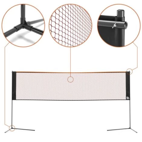 Filet Sur Pied Multisport, Mobile, 3 Hauteurs 75/125/150cm Tennis, Soccer Tennis, Badminton, Volley Junior. Avec Sac De Transpor 6 Filet Sur Pied Multisport, Mobile, 3 Hauteurs 75/125/150cm Tennis, Soccer Tennis, Badminton, Volley Junior. Avec Sac De Transpor – Image 4