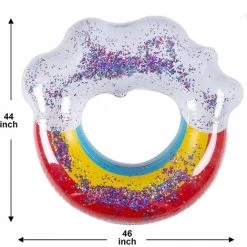 Flotteur De Piscine Gonflable Géant Arc-en-ciel Avec Paillettes à L'intérieur, Flotteurs De Plage Amusants, Jouets De Fête De Natation -Piscine Soldes 74957525 4
