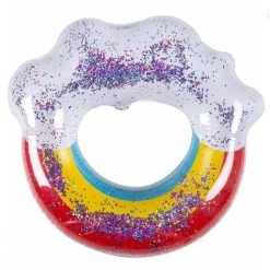 Flotteur De Piscine Gonflable Géant Arc-en-ciel Avec Paillettes à L'intérieur, Flotteurs De Plage Amusants, Jouets De Fête De Natation -Piscine Soldes 74957525 5