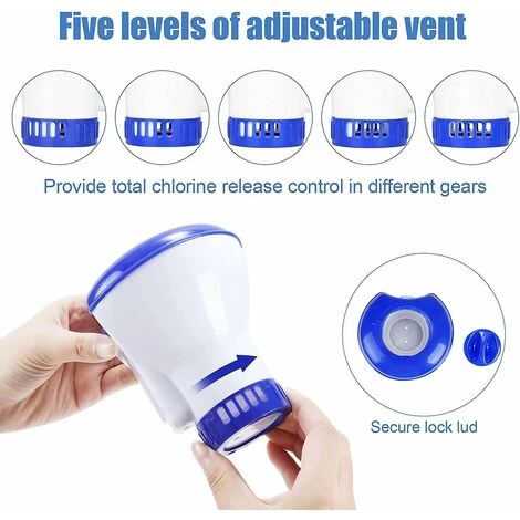 Diffuseur Chlore Piscine Avec Thermomètre,Flotteur Piscine Chlore,Diffuseur Piscine Chlore Flottant,Distributeur Chlore Piscine,Distributeur De Produits Chimiques Pour Piscine, Étang 7 Diffuseur Chlore Piscine Avec Thermomètre,Flotteur Piscine Chlore,Diffuseur Piscine Chlore Flottant,Distributeur Chlore Piscine,Distributeur De Produits Chimiques Pour Piscine, Étang – Image 5