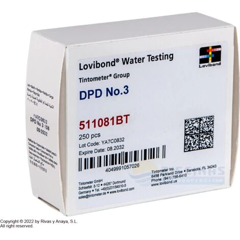Boîte Réactifs DPD 3 Pour Photomètre 250 Unités Lovibond 3 Boîte Réactifs DPD 3 Pour Photomètre 250 Unités Lovibond