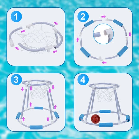 SWANEW Jouets De Piscine Tapis De Natation Gonflable Piscine Basket Panier De Basket à Partir De 6 Ans 5 SWANEW Jouets De Piscine Tapis De Natation Gonflable Piscine Basket Panier De Basket à Partir De 6 Ans – Image 3