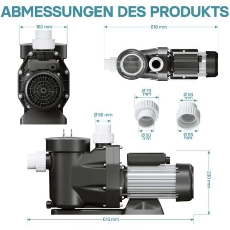 Pompe Piscine 33600l/h 1500 Watts Pompe Filtration Eau Pool Whirlpool Jardin 6 Pompe Piscine 33600l/h 1500 Watts Pompe Filtration Eau Pool Whirlpool Jardin – Image 4