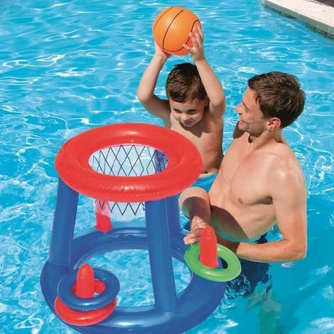 Cerceau De Basket-ball Flottant Pour Piscine, Cerceau Gonflable 2 En 1 Et Lancer D'anneaux Avec Anneaux A Billes, Jouets De Jeu De Piscine Pour Enfants 6 Cerceau De Basket-ball Flottant Pour Piscine, Cerceau Gonflable 2 En 1 Et Lancer D'anneaux Avec Anneaux A Billes, Jouets De Jeu De Piscine Pour Enfants – Image 5