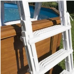Échelle Double 4 Marches + Plate-forme Pour Piscine Hors-sol Hauteur 120 à 132 Cm -Piscine Soldes 82243920 4