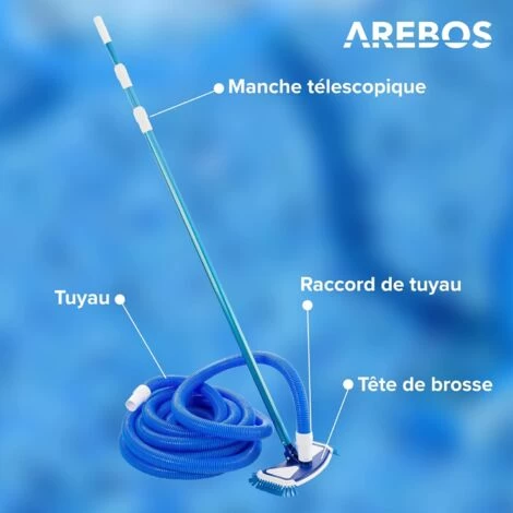 AREBOS Nettoyeur Pour Planchers De Piscine Piscine Kit De Nettoyage Pour Piscine 5 AREBOS Nettoyeur Pour Planchers De Piscine Piscine Kit De Nettoyage Pour Piscine – Image 3