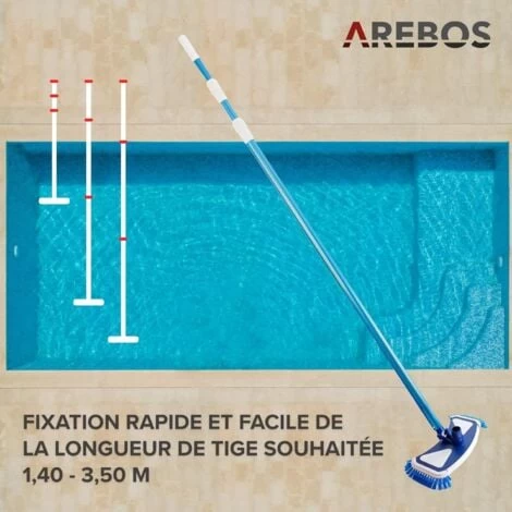 AREBOS Nettoyeur Pour Planchers De Piscine Piscine Kit De Nettoyage Pour Piscine 6 AREBOS Nettoyeur Pour Planchers De Piscine Piscine Kit De Nettoyage Pour Piscine – Image 4