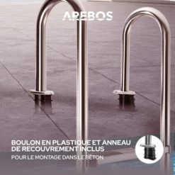 AREBOS Échelle De Piscine Échelle De Securité 4 Marches Acier Inoxydable -Piscine Soldes 8339671 5