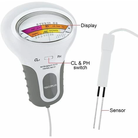 Analyseur De Qualité De L'eau, Testeur Numérique De Chlore Et De PH Cl2 Pour Piscines, Analyseur De Qualité De L'eau De Spa Avec Sonde Pour Piscines Ou Spas De Taille Domestique, 1 Pile Alcaline AA (1 5 Analyseur De Qualité De L'eau, Testeur Numérique De Chlore Et De PH Cl2 Pour Piscines, Analyseur De Qualité De L'eau De Spa Avec Sonde Pour Piscines Ou Spas De Taille Domestique, 1 Pile Alcaline AA (1 – Image 3