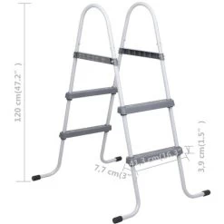 Échelle De Piscine Gris 84 Cm Acier VidaXL -Piscine Soldes 83940999 3
