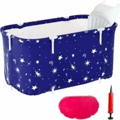 Piscine Gonflable Baignoire Portative Pour Adulte Pliable Douche De Trempage Autoportante Pliable Maison SPA Baignoire Avec Oreiller Gonflable, Siège