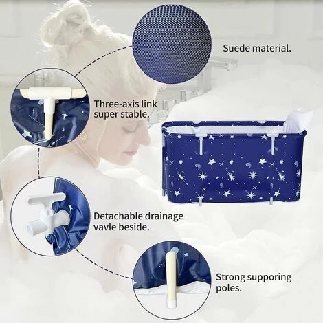 Piscine Gonflable Baignoire Portative Pour Adulte Pliable Douche De Trempage Autoportante Pliable Maison SPA Baignoire Avec Oreiller Gonflable, Siège 4 Piscine Gonflable Baignoire Portative Pour Adulte Pliable Douche De Trempage Autoportante Pliable Maison SPA Baignoire Avec Oreiller Gonflable, Siège – Image 2