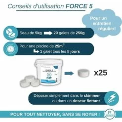 Chlore 5 Actions Galets 250g - MADE FOR POOL - 5kg 9 Chlore 5 Actions Galets 250g - MADE FOR POOL - 5kg -Piscine Soldes 85860176 3