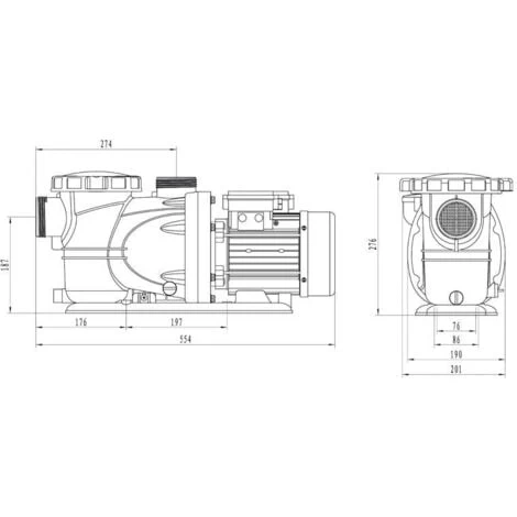 Pompe Filtration Piscine Hors Sol Et Enterrée 800W 19m³/h Auto Amorçante STEINER 4 Pompe Filtration Piscine Hors Sol Et Enterrée 800W 19m³/h Auto Amorçante STEINER – Image 2