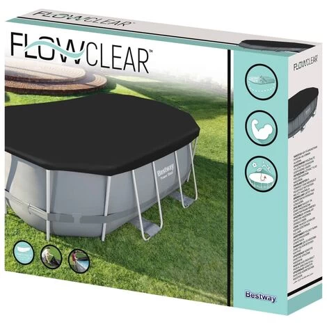 Elegant-Stil Bestway Couverture De Piscine Flowclear 418x230 Cm,pour Salon/Jardin,Montage Facile,2,2 Kg 4 Elegant-Stil Bestway Couverture De Piscine Flowclear 418x230 Cm,pour Salon/Jardin,Montage Facile,2,2 Kg – Image 2