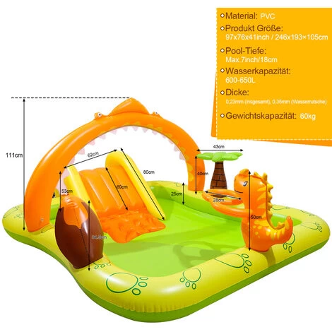 Aire De Jeux Jurassic Centre De Jeu Gonflable 246x193x110cm Pour 2 Ans Et Plus 4 Aire De Jeux Jurassic Centre De Jeu Gonflable 246x193x110cm Pour 2 Ans Et Plus – Image 2