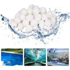 1400g Boules Filtrantes Pour Piscine Balle Filtrante Pour Piscine Extérieur Filtre à Fibres Pour Piscine Filtre à Sable Filtrage E