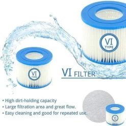 12 Cartouches Filtrantes De Rechange Pour Piscine Lay-Z-Spa Bestway Flowclear Bestway SPA Type VI -Piscine Soldes 87577467 4