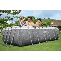 BESTWAY Piscine Hors Sol Rectangulaire Power Steel™ Effet Rotin 404 X 201 X 100 Cm -Piscine Soldes 89366790 3