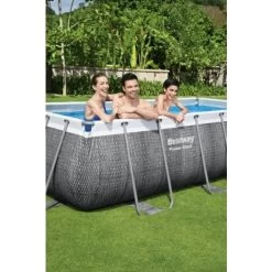 BESTWAY Piscine Hors Sol Rectangulaire Power Steel™ Effet Rotin 404 X 201 X 100 Cm -Piscine Soldes 89366790 4