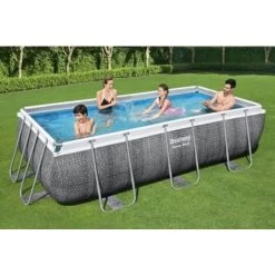 BESTWAY Piscine Hors Sol Rectangulaire Power Steel™ Effet Rotin 404 X 201 X 100 Cm -Piscine Soldes 89366790 5