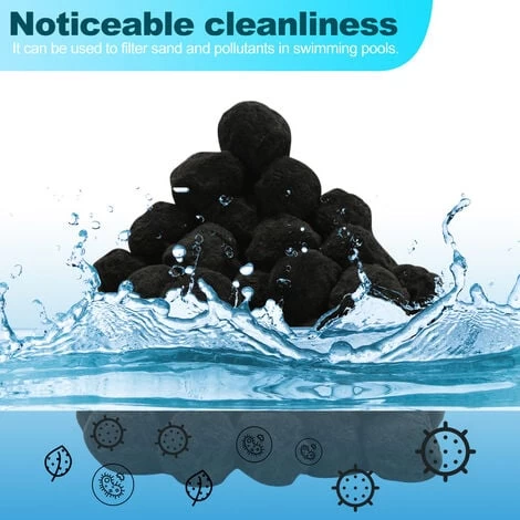 SWANEW Filter Balls 2100 G, Balles Filtrantes Piscine Pour Filtre à Sable Pour Aquarium De De Piscine-Noir 5 SWANEW Filter Balls 2100 G, Balles Filtrantes Piscine Pour Filtre à Sable Pour Aquarium De De Piscine-Noir – Image 3
