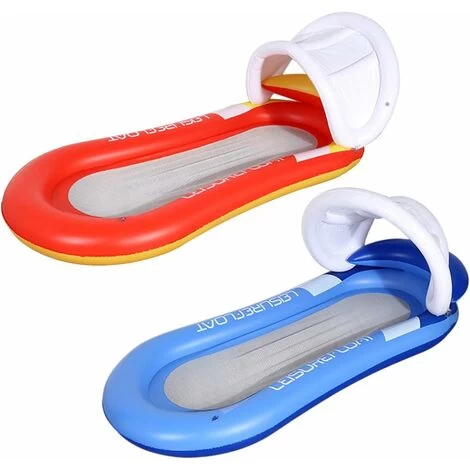 Flottant Lit Lit Gonflable Pour Piscine Bouée Hamac Flottant Lit Gonflable Avec L'Auvent Pour Piscine, Jouet Pour Adultes Et Enfants Rouge 5 Flottant Lit Lit Gonflable Pour Piscine Bouée Hamac Flottant Lit Gonflable Avec L'Auvent Pour Piscine, Jouet Pour Adultes Et Enfants Rouge – Image 3