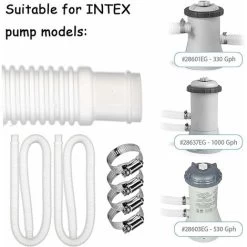 RHAFAYRE 2 Pcs Tuyau De Rechange Pour Piscine Hors Sol Tuyau De Piscine Pour Piscines Pour Piscine Hors Terre Tuyau De Remplacement De Pompe De Filtre De Piscine（150x3.2 CM） -Piscine Soldes 90663810 3