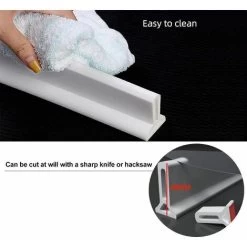 Barrière De Douche Pliable, Joint De Porte De Douche, Seuil De Douche Pour Séparation Humide Et Sèche, Pour Cuisines Et Salles De Bain (2M, Blanc) -Piscine Soldes 90732169 5