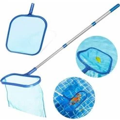 1 Kit Épuisette De Fond Pour Piscine Avec Manche Télescopique En Aluminium, Épuisette Piscine Filet De Écumoire Pour Piscine Pour Piscine, Bassins, Fontaine, Étang, Réservoir À Poissons