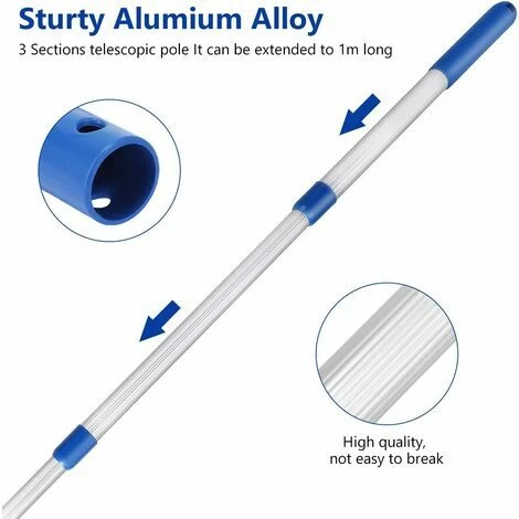 1 Kit Épuisette De Fond Pour Piscine Avec Manche Télescopique En Aluminium, Épuisette Piscine Filet De Écumoire Pour Piscine Pour Piscine, Bassins, Fontaine, Étang, Réservoir À Poissons 6 1 Kit Épuisette De Fond Pour Piscine Avec Manche Télescopique En Aluminium, Épuisette Piscine Filet De Écumoire Pour Piscine Pour Piscine, Bassins, Fontaine, Étang, Réservoir À Poissons – Image 4