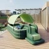 Piscine Gonflable Pour Les Enfants Et Les Adultes, Piscines De Natation Pour Enfants De Famille De Grande Taille Avec Toboggan Gonflable Et Canopée, Cour Arrière Portable, Fête De L'eau En Plein Air, -Piscine Soldes 91527260 1