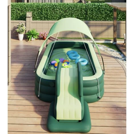 Piscine Gonflable Pour Les Enfants Et Les Adultes, Piscines De Natation Pour Enfants De Famille De Grande Taille Avec Toboggan Gonflable Et Canopée, Cour Arrière Portable, Fête De L'eau En Plein Air, 7 Piscine Gonflable Pour Les Enfants Et Les Adultes, Piscines De Natation Pour Enfants De Famille De Grande Taille Avec Toboggan Gonflable Et Canopée, Cour Arrière Portable, Fête De L'eau En Plein Air, – Image 5