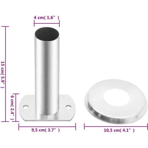 Supports De Main Courante Pour échelle De Piscine 2 Pcs VidaXL 5 Supports De Main Courante Pour échelle De Piscine 2 Pcs VidaXL – Image 3