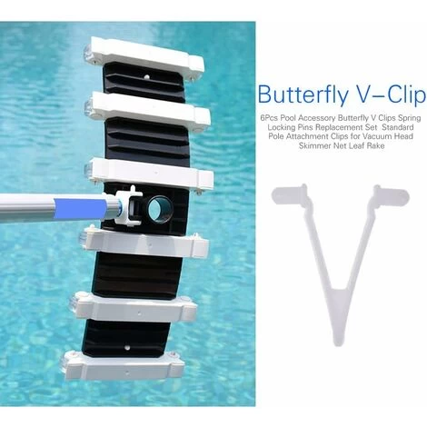 Clip De Brosse De Piscine, Lot De 6 Pinces Papillon En V Pour Piscine, Clips De Rechange Pour Toutes Les Piscines Et Spas écumoires/Filets, Brosses Et Poteaux 5 Clip De Brosse De Piscine, Lot De 6 Pinces Papillon En V Pour Piscine, Clips De Rechange Pour Toutes Les Piscines Et Spas écumoires/Filets, Brosses Et Poteaux – Image 3