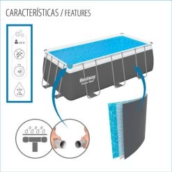 Piscina Fuori Terra Rettangolare Bestway Power Steel 412x201x122 Cm Filtro A Cartuccia Scaletta E Dosatore Chimico Colore Grigio 11 Piscina Fuori Terra Rettangolare Bestway Power Steel 412x201x122 Cm Filtro A Cartuccia Scaletta E Dosatore Chimico Colore Grigio -Piscine Soldes 92775931 5