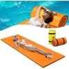 RELAX4LIFE Tapis Flottant Piscine En Mousse XPE Pour Piscine Plage Lac, Hamac Flottant Piscine Avec Oreiller Roulé Pour Sports Nautiques, Bronzage D’Eté, Orange -Piscine Soldes 93959344 1
