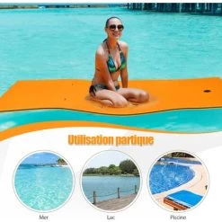 RELAX4LIFE Tapis Flottant Piscine En Mousse XPE Pour Piscine Plage Lac, Hamac Flottant Piscine Avec Oreiller Roulé Pour Sports Nautiques, Bronzage D’Eté, Orange 11 RELAX4LIFE Tapis Flottant Piscine En Mousse XPE Pour Piscine Plage Lac, Hamac Flottant Piscine Avec Oreiller Roulé Pour Sports Nautiques, Bronzage D’Eté, Orange -Piscine Soldes 93959344 5