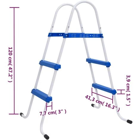 Échelle De Piscine Échelle Sécurité Bleu Et Blanc 84 Cm Acier 84852 7 Échelle De Piscine Échelle Sécurité Bleu Et Blanc 84 Cm Acier 84852 – Image 5
