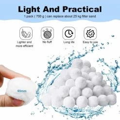 RHAFAYRE Boules De Filtre De Piscine 700g , Boule Filtration Piscine Remplace 25kg Sable Pour Filtre Piscine, Média Filtre à Fibres Pour Piscine, Balles Filtrantes Pour Les Systèmes De Filtration -Piscine Soldes 94183722 3