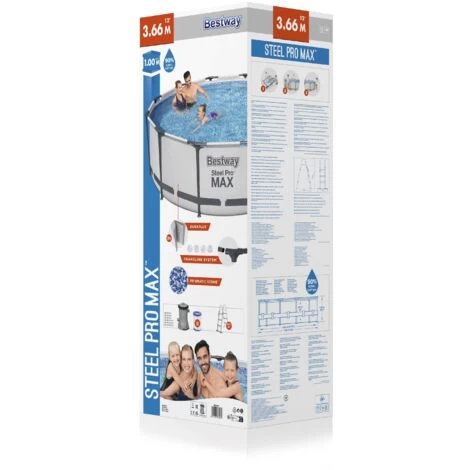 BESTWAY Piscine Hors Sol Ronde Steel Pro Max™ 366 X 100 Cm 7 BESTWAY Piscine Hors Sol Ronde Steel Pro Max™ 366 X 100 Cm – Image 5