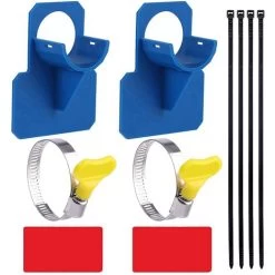 2 PièCes Supports De Tuyau De Piscine Avec Pinces En Acier Inoxydable Attaches De Câble, Accessoires De Piscine Hors Sol Pour La PréVention De L'Affaissement Des Tuyaux